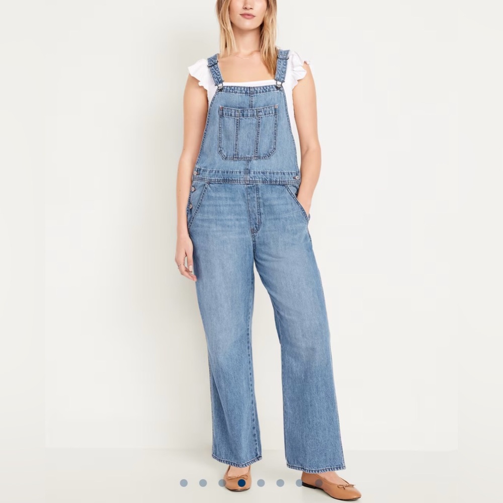 GAP Women's Slouchy Bib Overalls Indigo Blue Jean Denim Pants Size Small NWT - Picture 7 of 15